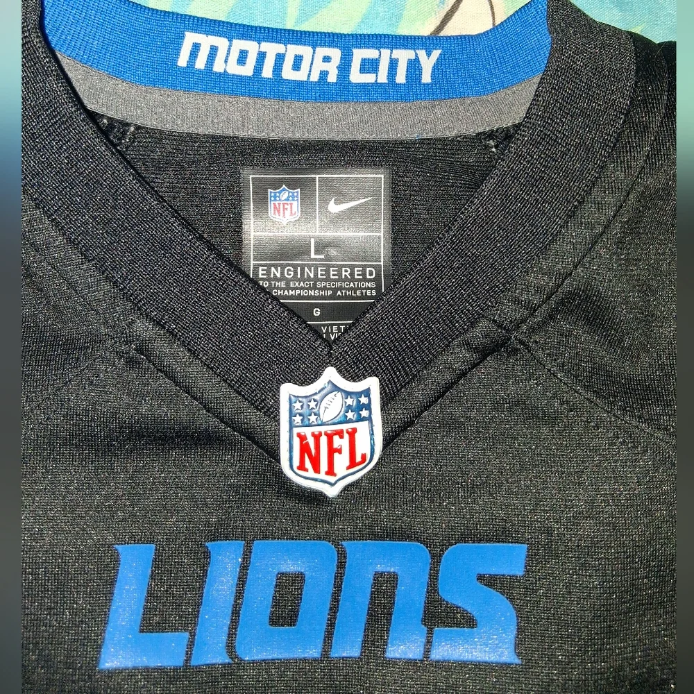 Nike Amon Ra St Brown Detroit Lions Blaxk Football Jersey NFL Shirt